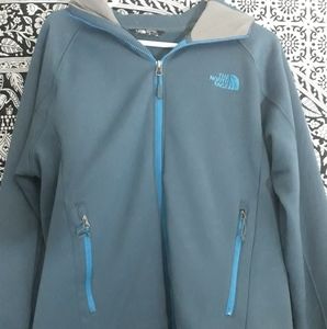 Blue Hooded North Face Jacket